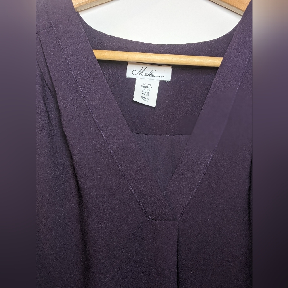 Purple V-Neck Top - Picture 4 of 4
